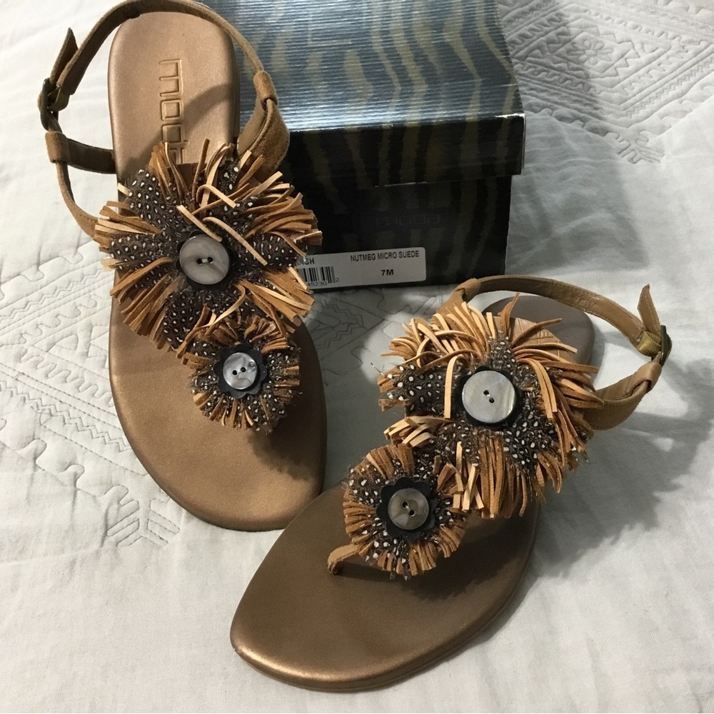 MODA “Jerash” Nutmeg Micro Suede Sandal 7